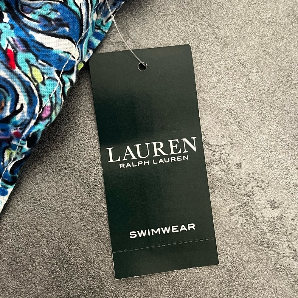 NWT Lauren Ralph Lauren Mystic Blue Paisley Dress‎ Swim Cover-Up Women's Size XL - Picture 7 of 8